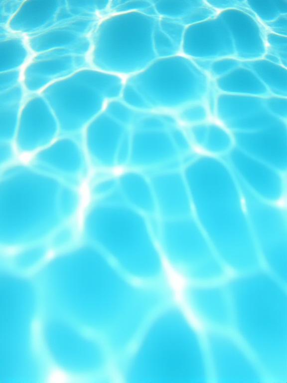 Gros plan sur une eau de piscine parfaitement claire et limpide, reflétant le ciel